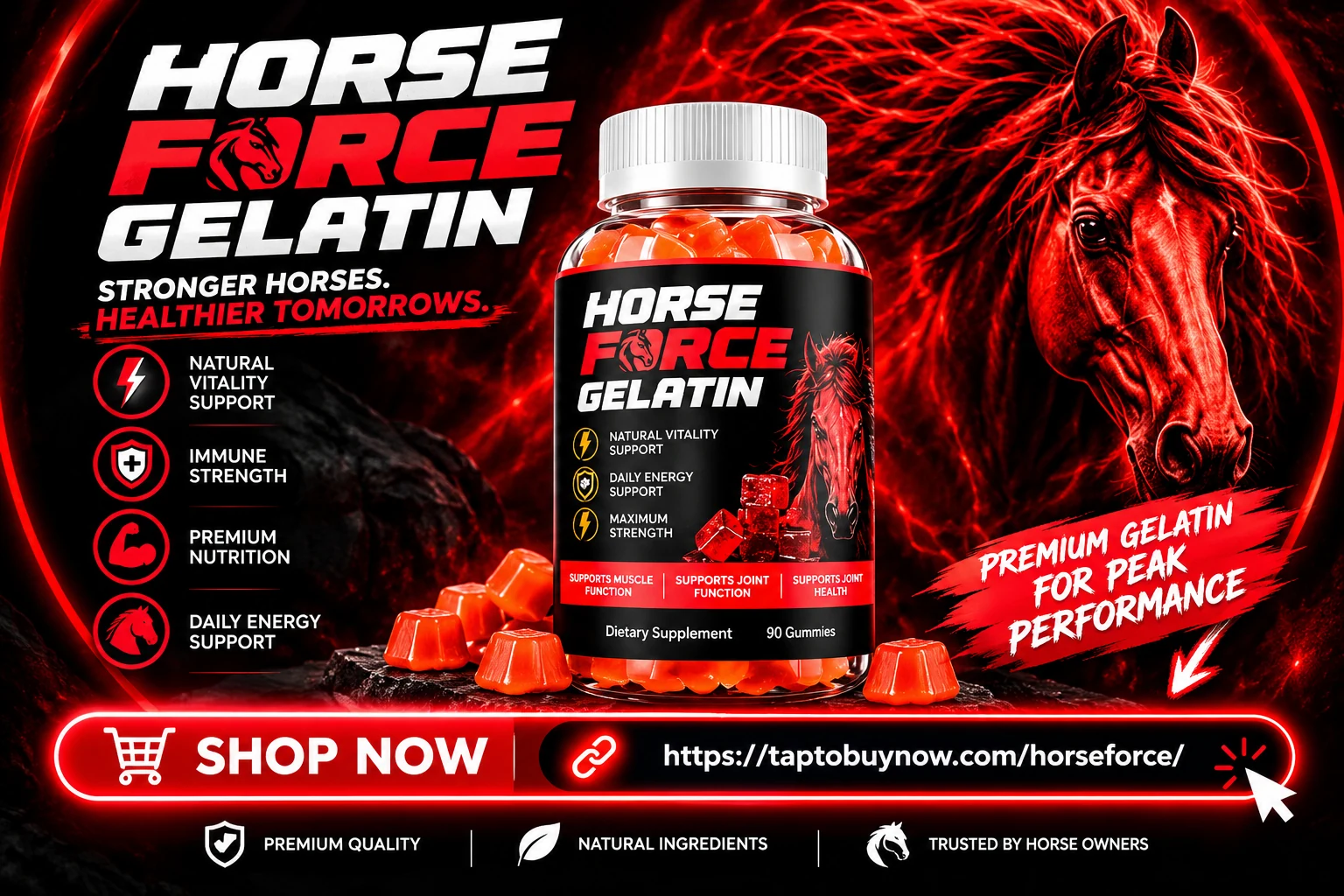 Horse Force Gelatin Gummies promotional product image
